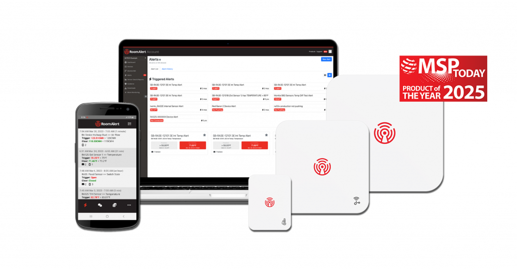 Room Alert MAX, winner of an MSP Today Product of the Year 2025 Award